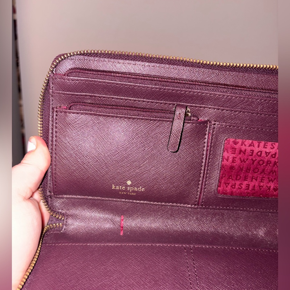 Kate Spade Burgundy Neda Laurel Wallet - Picture 7 of 7